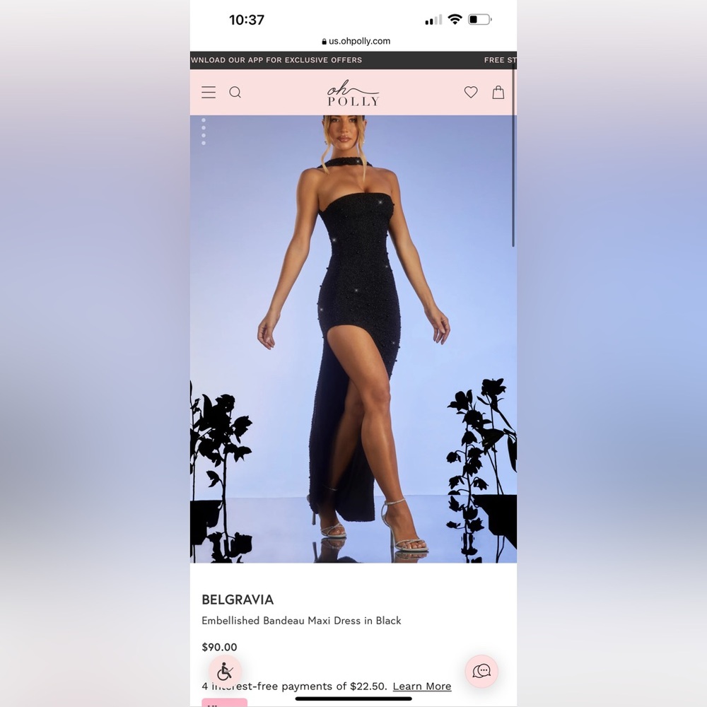 NWT Oh Polly BLACK MAXI DRESS